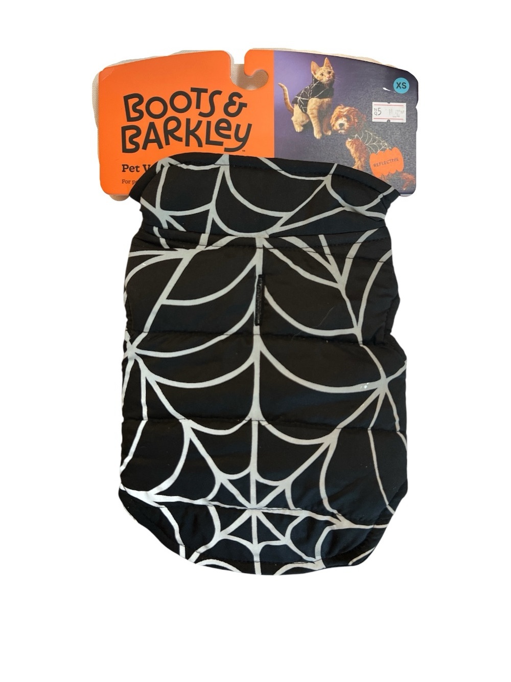 Boots & Barkley Spiderweb Cat Halloween Costume XS Reflective NWT